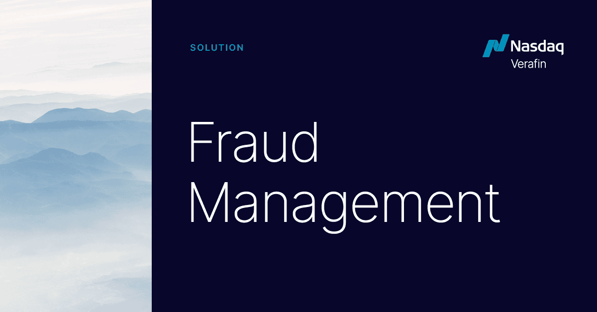 Fraud Management Nasdaq Verafin