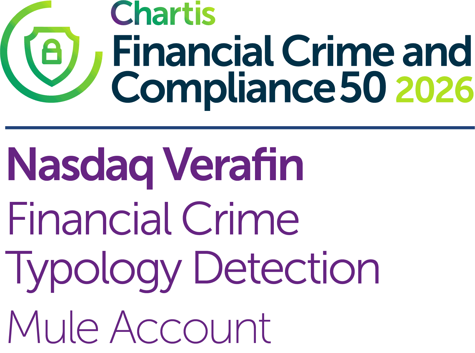 Chartis Financial Crime and Compliance 2026 award winner for Financial Crime Typology Detection, Mule Account